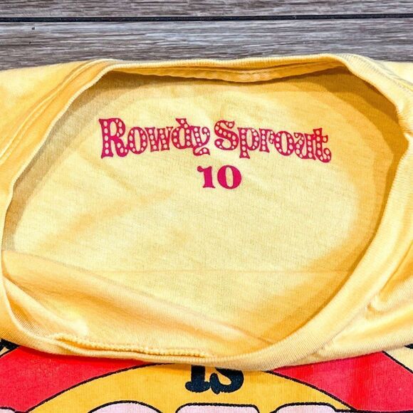 Rowdy Sprout All You Need Is Love Short Sleeve Crop Tee Size 10 - Picture 3 of 4